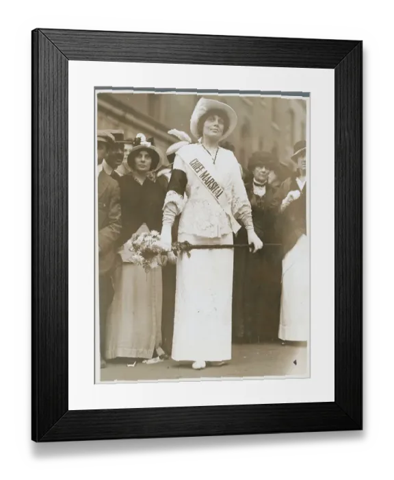 Framed Print : Suffragettes Being Led by Their Chief Marshall Framed Print : Suffragettes Being Led by Their Chief Marshall
