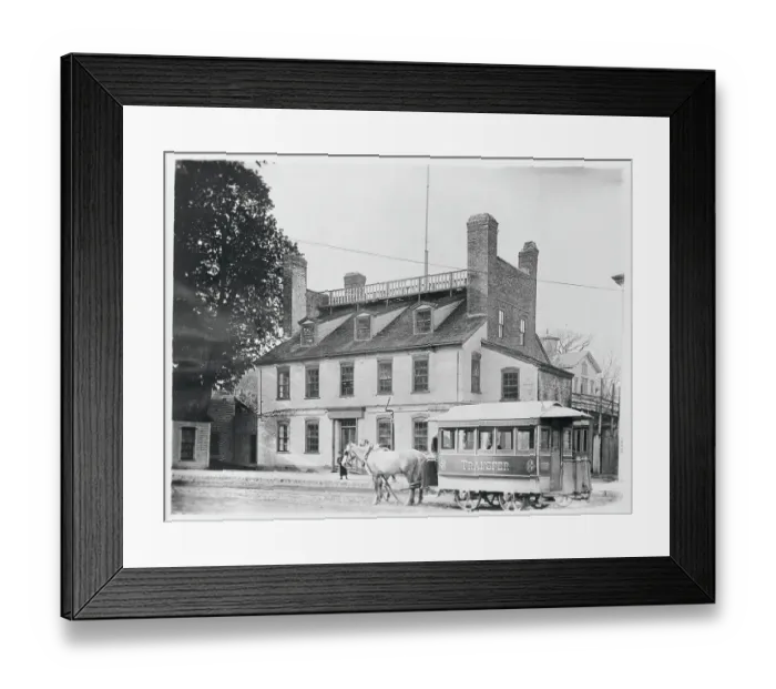 Framed Print : Horse Drawn Wagon in Front of Simpson House Framed Print : Horse Drawn Wagon in Front of Simpson House