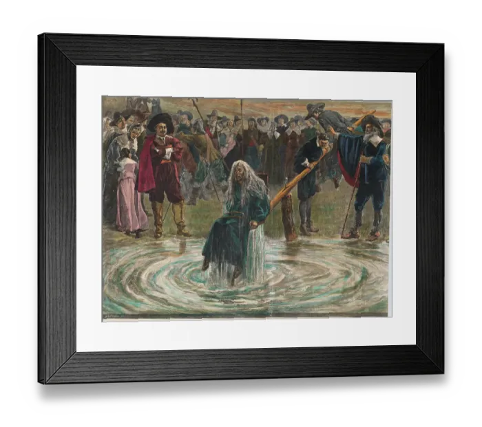 Framed Print : Woman Being Punished by Being Dipped into Water Framed Print : Woman Being Punished by Being Dipped into Water