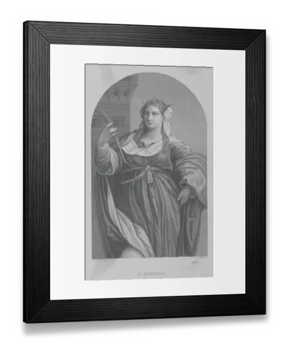 Framed Print : Illustrative Portrait of Saint Barbara