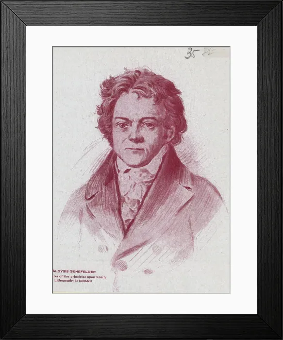Framed Print : Portrait of German Lithographer Aloysis Senefelder Framed Print : Portrait of German Lithographer Aloysis Senefelder