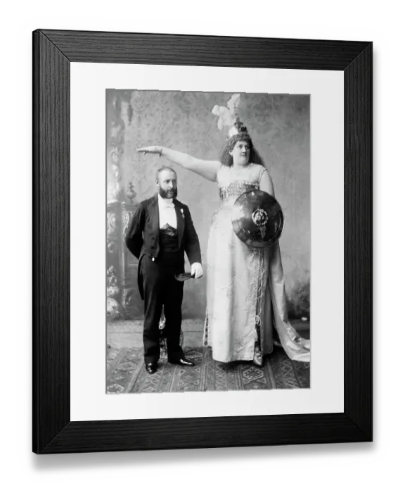 Framed Print : Giant Lady Dressed Up As Brunhilde Framed Print : Giant Lady Dressed Up As Brunhilde