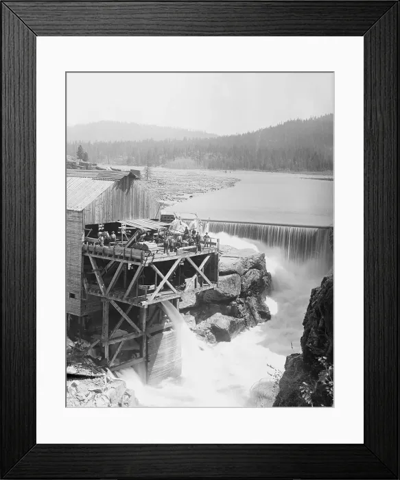 Framed Print : Dam on Spokane River Waterfall Framed Print : Dam on Spokane River Waterfall