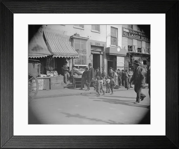 Framed Print : Policeman Arresting a Hobo on Mulberry Street Framed Print : Policeman Arresting a Hobo on Mulberry Street