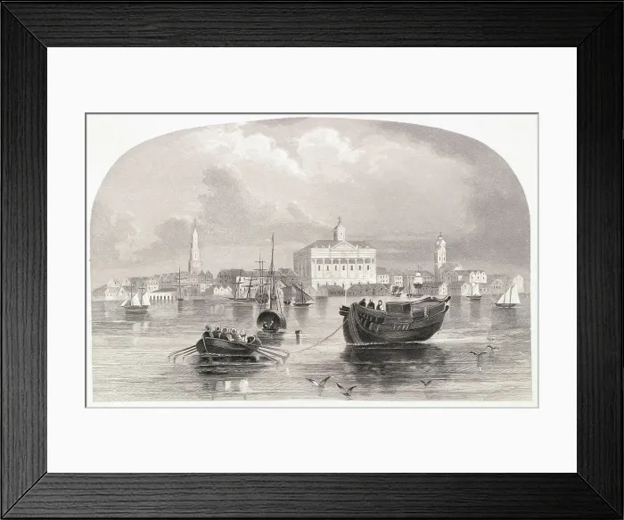 Framed Print : Boats Along the Edge of Charleston