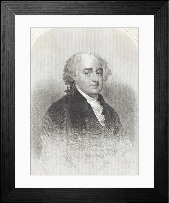 Framed Print : Illustrated Portrait of John Adams
