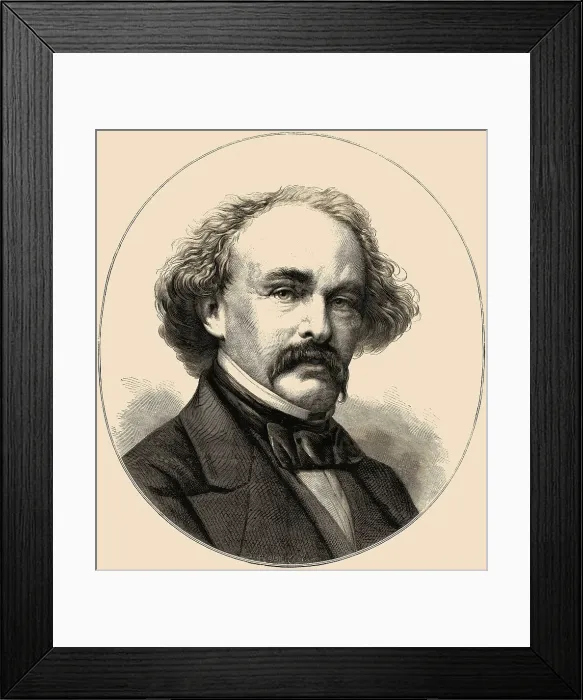 Framed Print : Portrait of American Author Nathaniel Hawthorne