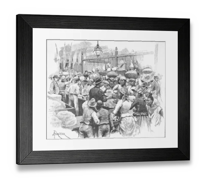 Framed Print : Crowded Market of Early South America Culture Framed Print : Crowded Market of Early South America Culture