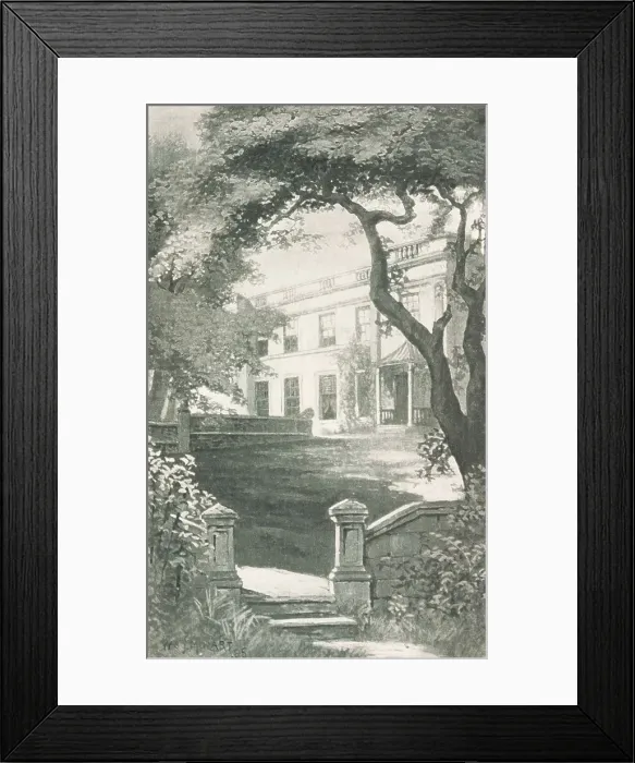 Framed Print : Illustrated Exterior of British Author George Eliot's Home Framed Print : Illustrated Exterior of British Author George Eliot's Home