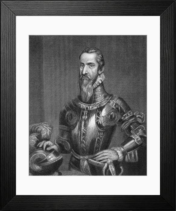 Framed Print : Illustrated Portrait of Duke Don Fernando Alvarez De Toledo Framed Print : Illustrated Portrait of Duke Don Fernando Alvarez De Toledo