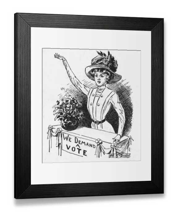 Framed Print : Political Cartoon on Suffrage Movement Framed Print : Political Cartoon on Suffrage Movement