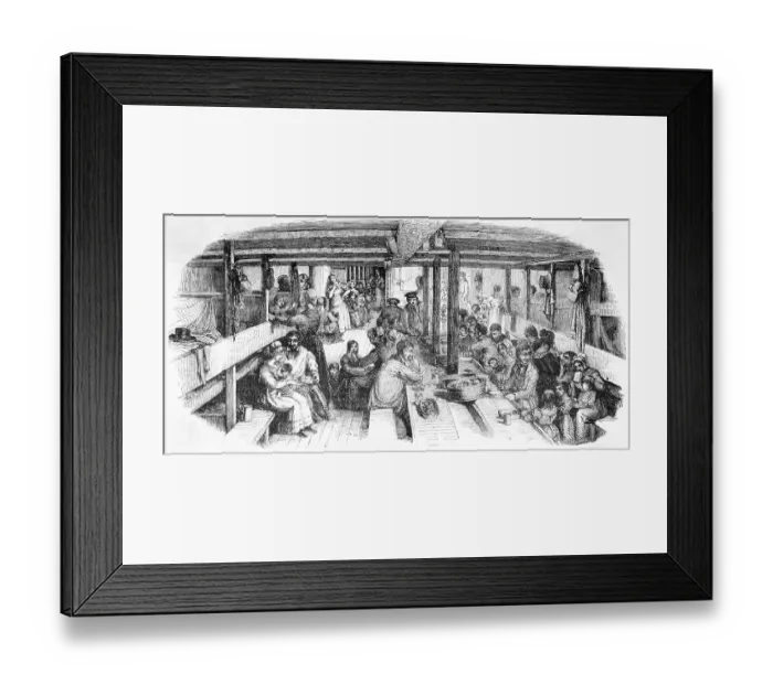 Framed Print : Emigrants Sailing on Ship While on Voyage to California Framed Print : Emigrants Sailing on Ship While on Voyage to California