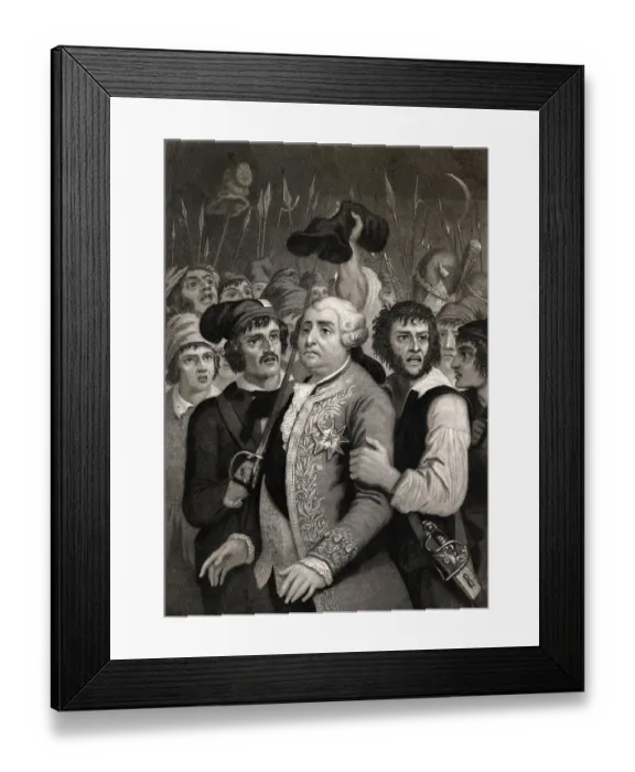 Framed Print : Louis XVI Being Threatened by Street Mob Framed Print : Louis XVI Being Threatened by Street Mob