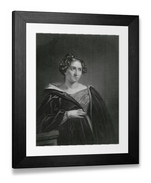 Framed Print : Illustrated Portrait of Author Catherine Marie Sedgwick Framed Print : Illustrated Portrait of Author Catherine Marie Sedgwick