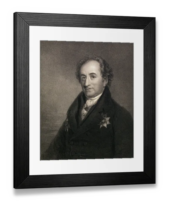 Framed Print : Portrait of Author Johann Wolfgang Von Goethe with Document in Hand Framed Print : Portrait of Author Johann Wolfgang Von Goethe with Document in Hand