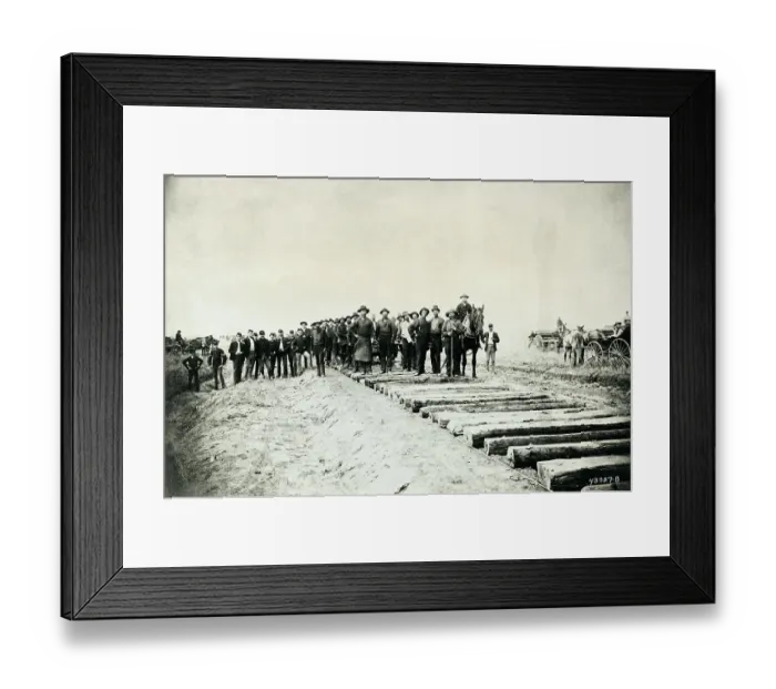 Framed Print : Laying Down Railroad Tracks Framed Print : Laying Down Railroad Tracks