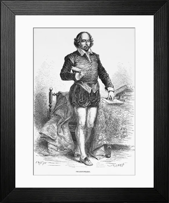 Framed Print : Portrait of the Author William Shakespeare by His Desk Framed Print : Portrait of the Author William Shakespeare by His Desk