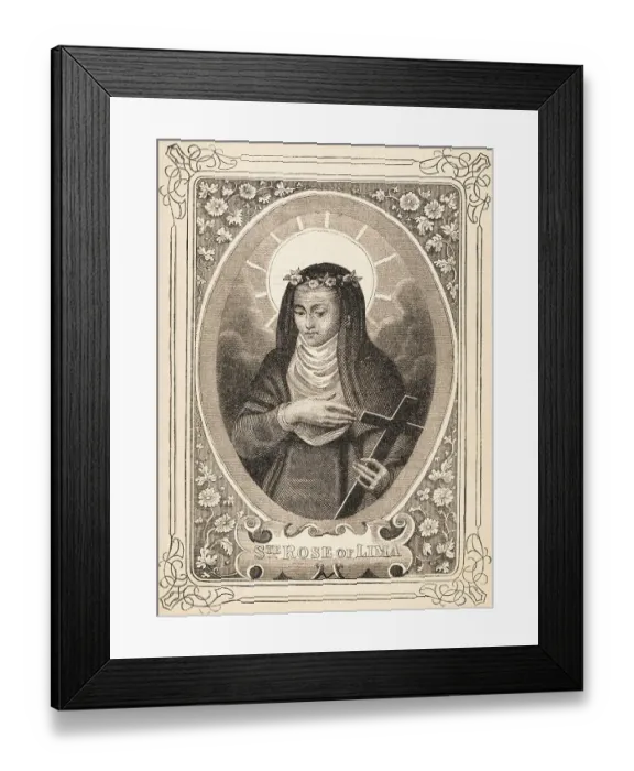 Framed Print : Portrait of Saint Rose of Lima Holding a Cross Framed Print : Portrait of Saint Rose of Lima Holding a Cross