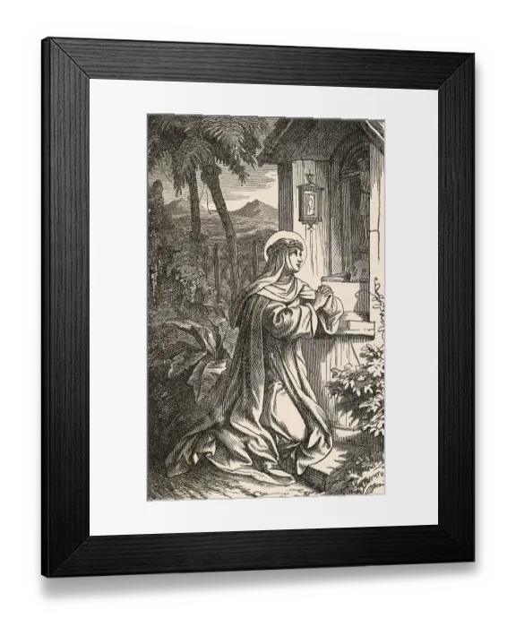Framed Print : Portrait of Saint Rose of Lima Praying Framed Print : Portrait of Saint Rose of Lima Praying
