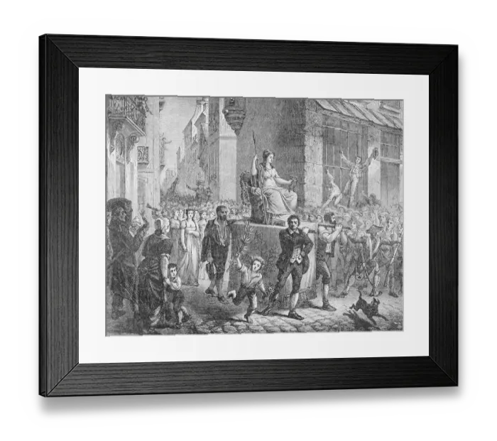 Framed Print : Parisians Cheering Goddess of Reason Framed Print : Parisians Cheering Goddess of Reason