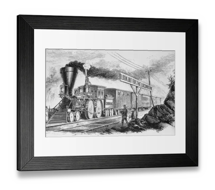 Framed Print : Spectators near Passing Locomotive Framed Print : Spectators near Passing Locomotive