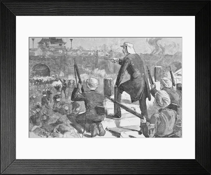 Framed Print : Charles G. Gordon and His Men Attacking Chinese Wall Framed Print : Charles G. Gordon and His Men Attacking Chinese Wall