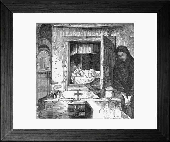Framed Print : Caretaker and Unwanted Infant at Foundling Site Framed Print : Caretaker and Unwanted Infant at Foundling Site