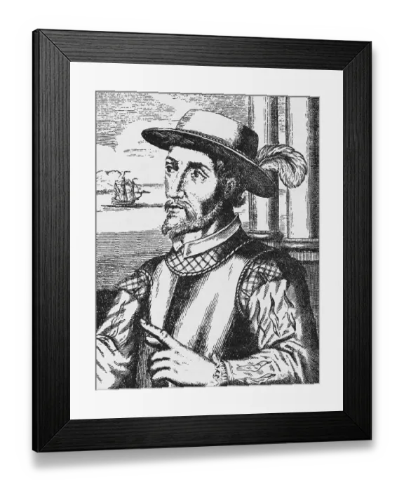 Framed Print : Portrait of Spanish Explorer Juan Ponce De Leon Framed Print : Portrait of Spanish Explorer Juan Ponce De Leon