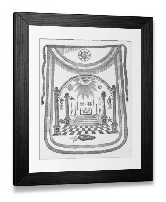 Framed Print : Masonic Apron Presented to George Washington Framed Print : Masonic Apron Presented to George Washington