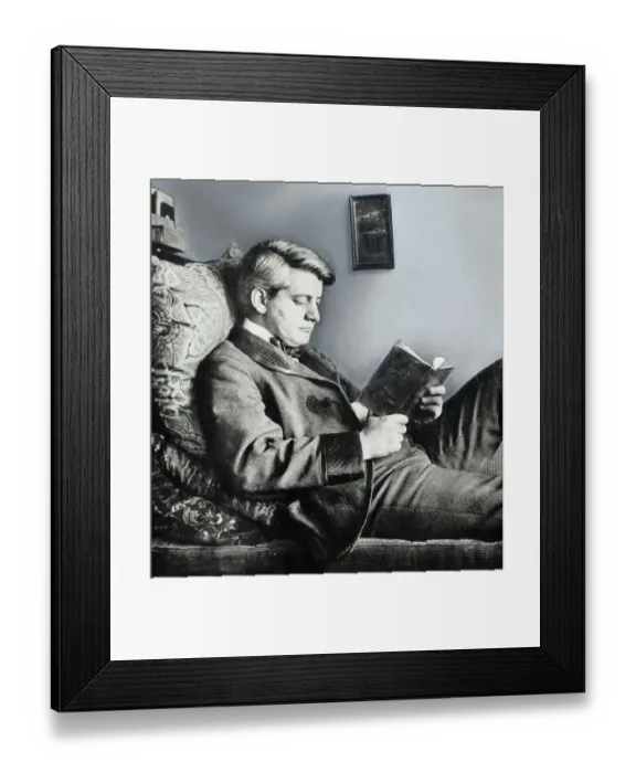 Framed Print : Novelist Frank Norris Reading Framed Print : Novelist Frank Norris Reading