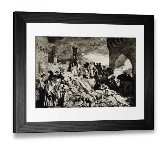 Framed Print : Engraving of Florence During a 14th-Century Plague Framed Print : Engraving of Florence During a 14th-Century Plague