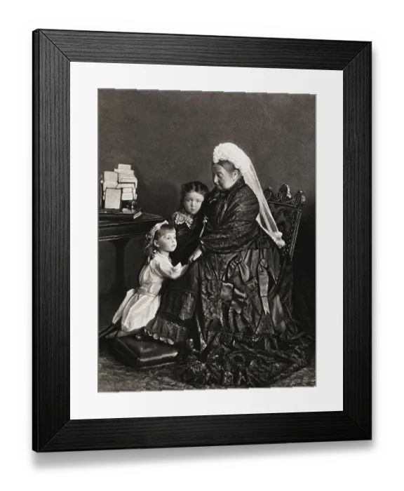 Framed Print : Queen Victoria of England with Her Young Granddaughters Framed Print : Queen Victoria of England with Her Young Granddaughters