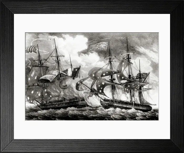 Framed Print : American Ship Planter Battling the French Framed Print : American Ship Planter Battling the French
