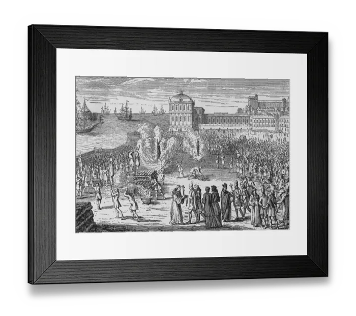 Framed Print : Burning Suspects at the Stake at Spanish Inquisition Framed Print : Burning Suspects at the Stake at Spanish Inquisition