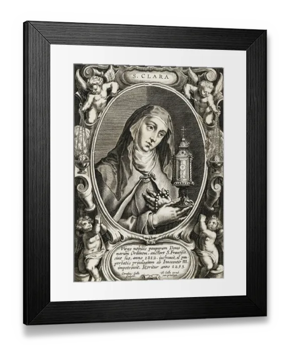 Framed Print : Portrait of Saint Clara of Assisi Framed Print : Portrait of Saint Clara of Assisi