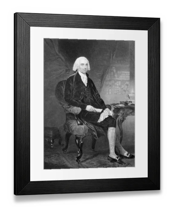 Framed Print : Portrait of President James Madison Framed Print : Portrait of President James Madison