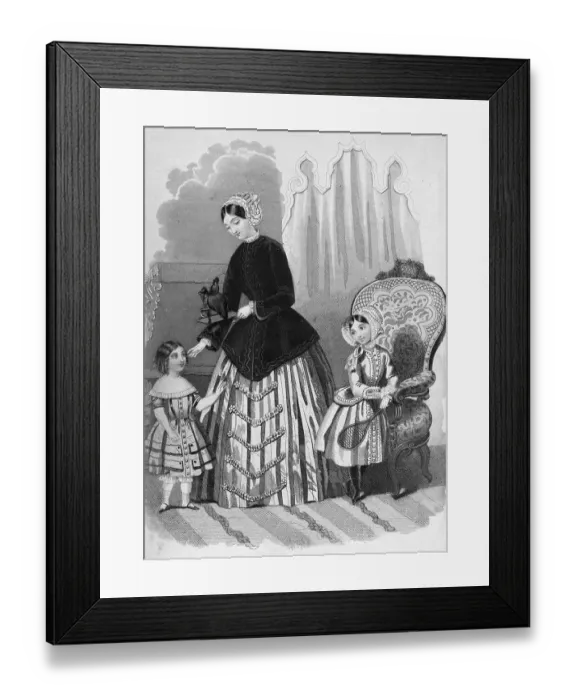 Framed Print : Mother and Daughters in Paris Fashions Framed Print : Mother and Daughters in Paris Fashions