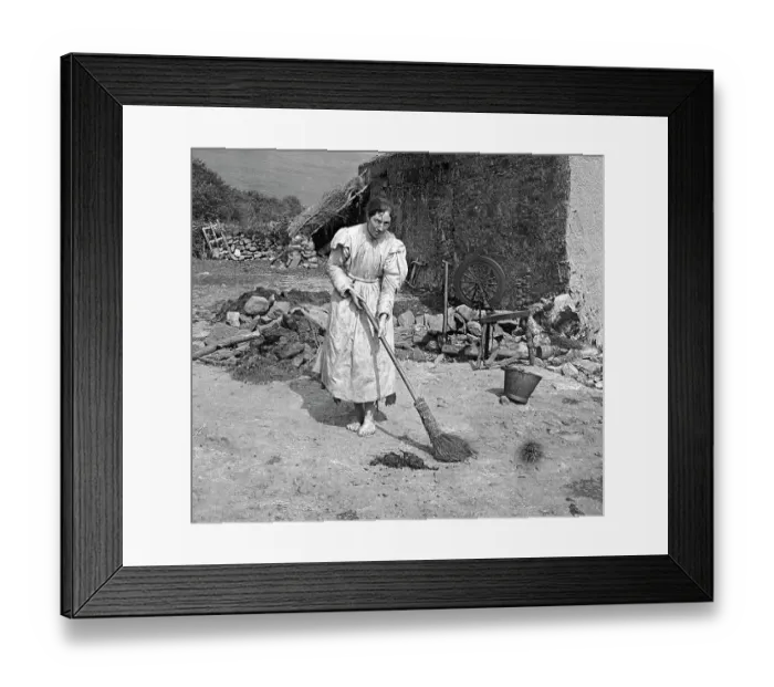 Framed Print : Peasant Woman Sweeping The Yard Framed Print : Peasant Woman Sweeping The Yard