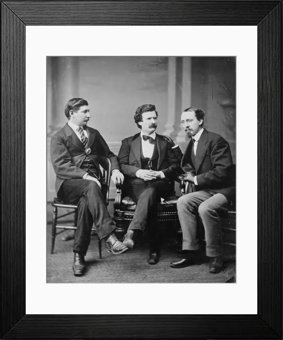 Framed Print : Portrait of George A. Townsend, Mark Twain and David Gray Framed Print : Portrait of George A. Townsend, Mark Twain and David Gray