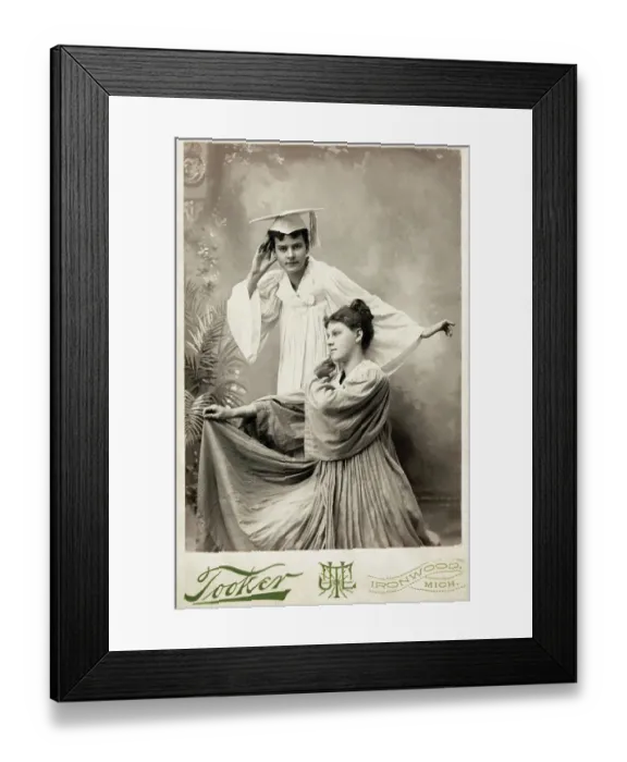 Framed Print : Young Female Graduates Posing to Enter the World Framed Print : Young Female Graduates Posing to Enter the World