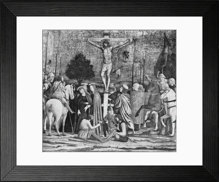 Framed Print : Depiction of Crowd Surrounding Jesus Christ on Cross Framed Print : Depiction of Crowd Surrounding Jesus Christ on Cross