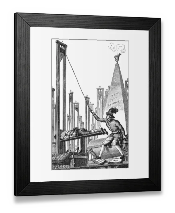 Framed Print : Robespierre Guillotining The Executioner Engraving Framed Print : Robespierre Guillotining The Executioner Engraving