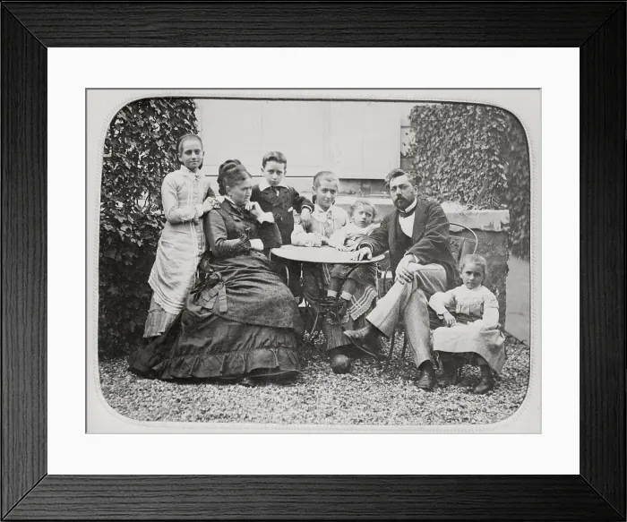 Framed Print : Portrait of Gustave Eiffel and Family Members on Lawn