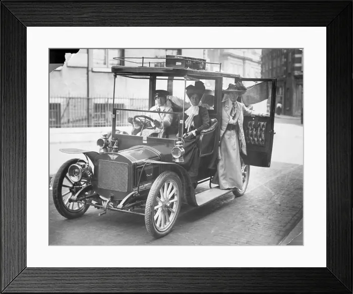 Framed Print : Suffragettes Posing Inside Automobile Framed Print : Suffragettes Posing Inside Automobile