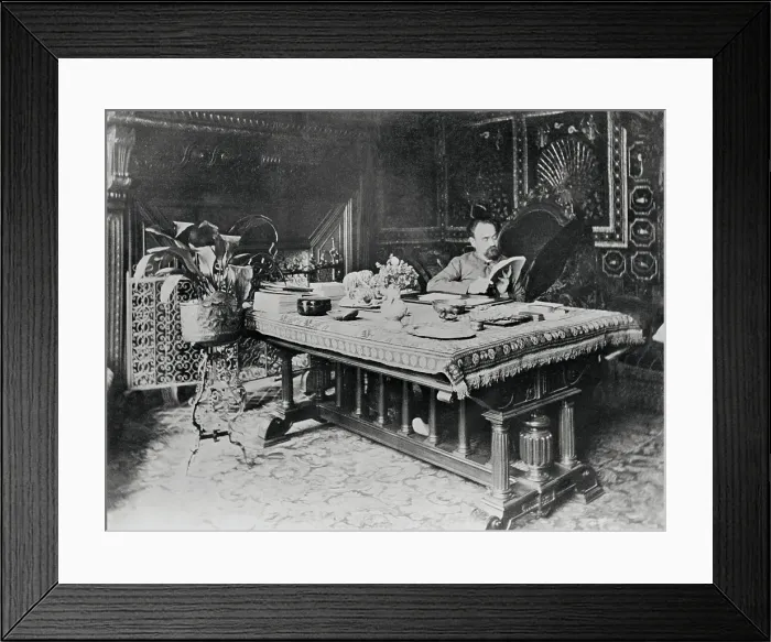 Framed Print : Emile Zola Reading in His Studio Framed Print : Emile Zola Reading in His Studio
