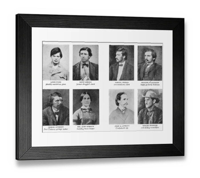 Framed Print : Portraits of Convicted Abraham Lincoln Assassination Conspirators Framed Print : Portraits of Convicted Abraham Lincoln Assassination Conspirators