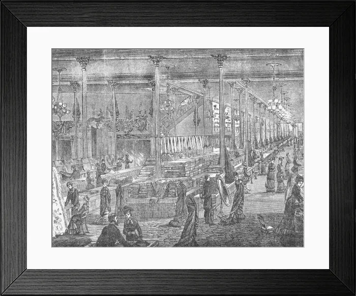 Framed Print : Interior of Early American Department Store Framed Print : Interior of Early American Department Store