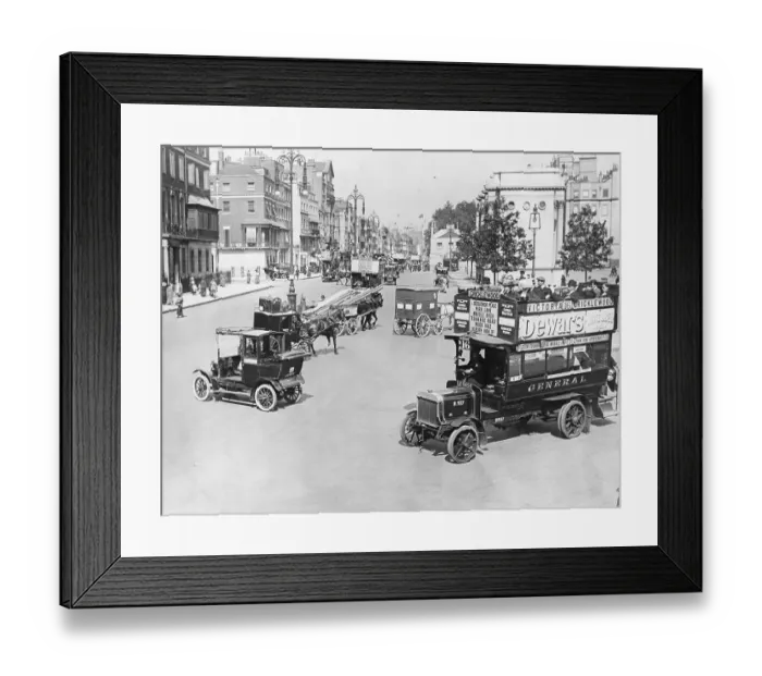 Framed Print : Motorists and Pedestrians in London Framed Print : Motorists and Pedestrians in London
