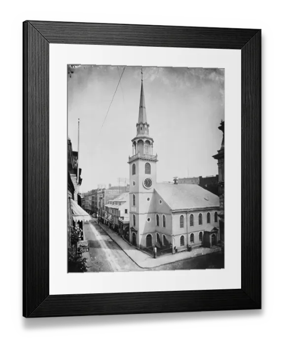 Framed Print : Exterior of Church and Adjoining Buildings on Milk Street Framed Print : Exterior of Church and Adjoining Buildings on Milk Street