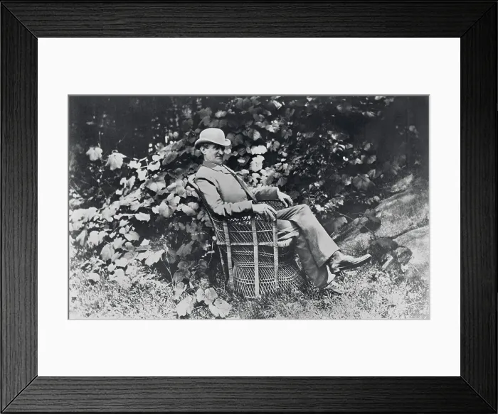 Framed Print : Author Francis Parkman Reclining Outdoors Framed Print : Author Francis Parkman Reclining Outdoors